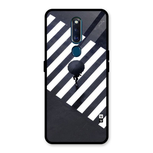 Zebra Walking Glass Back Case for Oppo F11 Pro