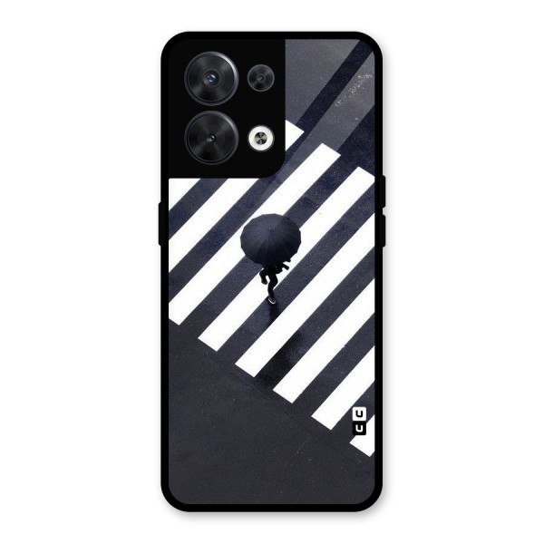 Zebra Walking Glass Back Case for Oppo Reno8 5G