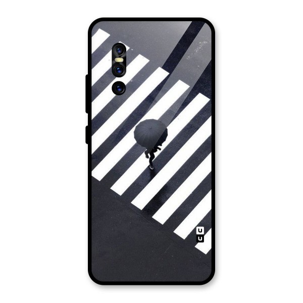 Zebra Walking Glass Back Case for Vivo V15 Pro