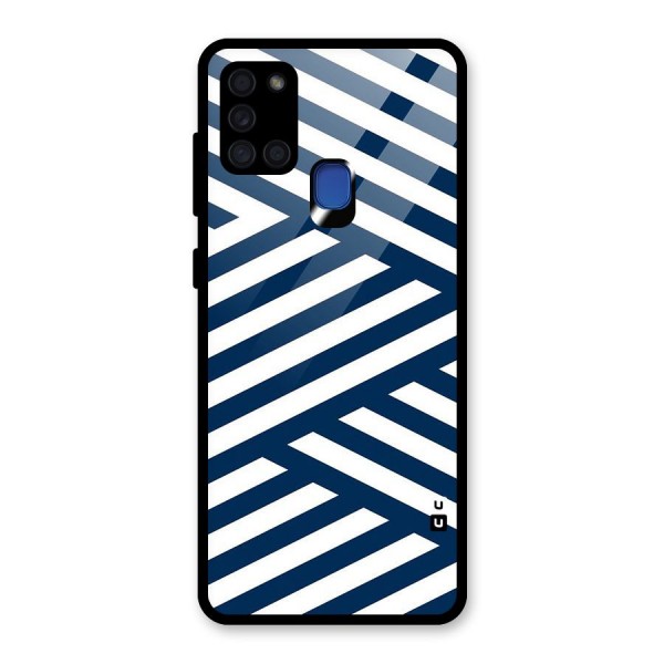 Zip Zap Pattern Glass Back Case for Galaxy A21s