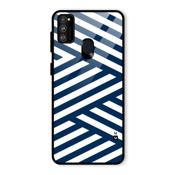 Zip Zap Pattern Glass Back Case for Galaxy M21