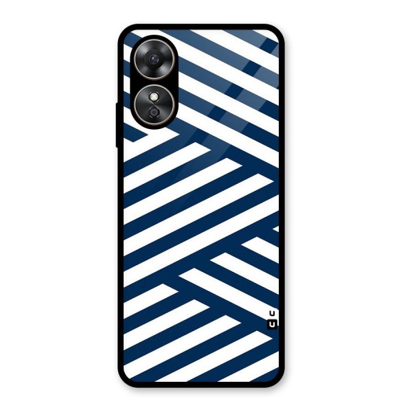 Zip Zap Pattern Glass Back Case for Oppo A17