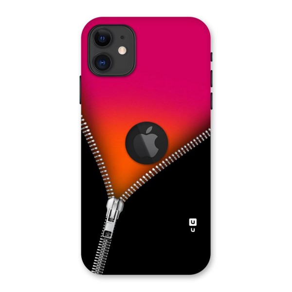 Zipper Print Back Case for iPhone 11 Logo Cut