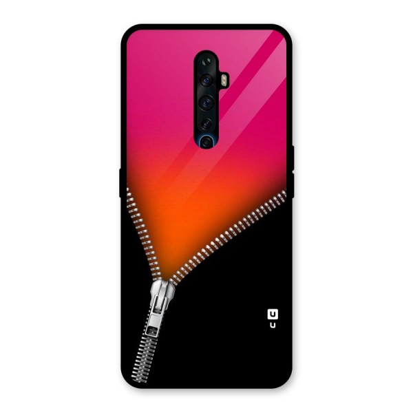 Zipper Print Glass Back Case for Oppo Reno2 Z