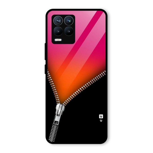 Zipper Print Glass Back Case for Realme 8 Pro