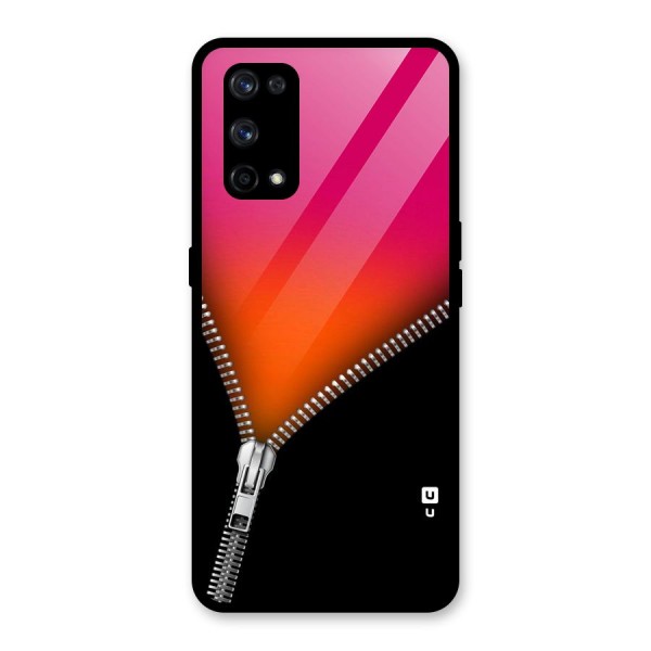 Zipper Print Glass Back Case for Realme X7 Pro