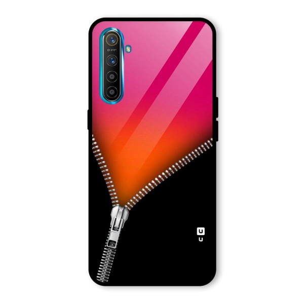 Zipper Print Glass Back Case for Realme XT