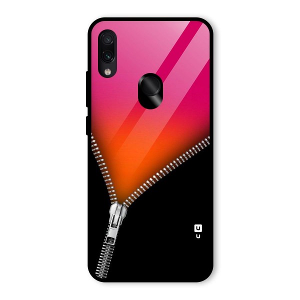 Zipper Print Glass Back Case for Redmi Note 7