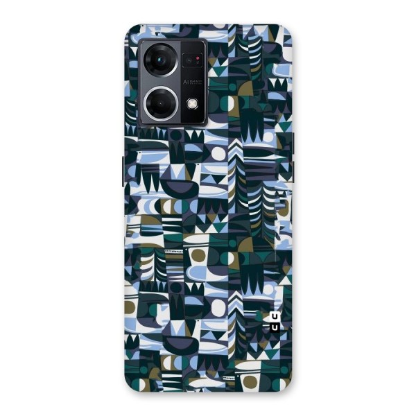 Abstract Blues Glass Back Case for Oppo F21 Pro 5G