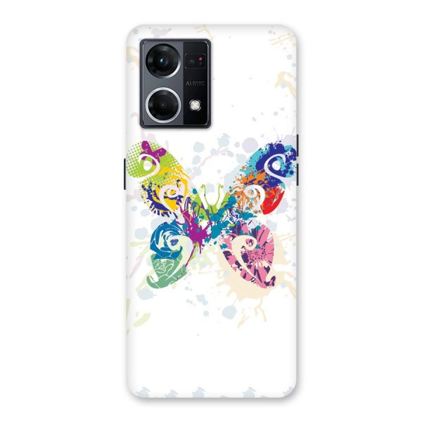 Abstract Butterfly Glass Back Case for Oppo F21 Pro 5G