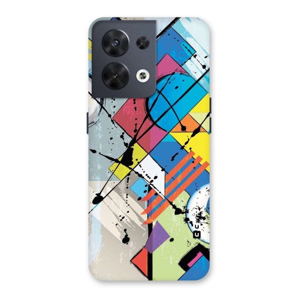 Abstract Paint Shape Back Case for Oppo Reno8 5G