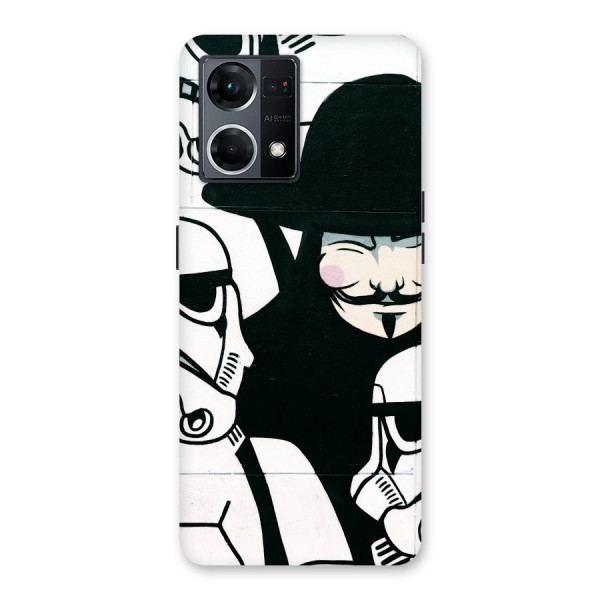 Anonymous Hat Glass Back Case for Oppo F21 Pro 5G