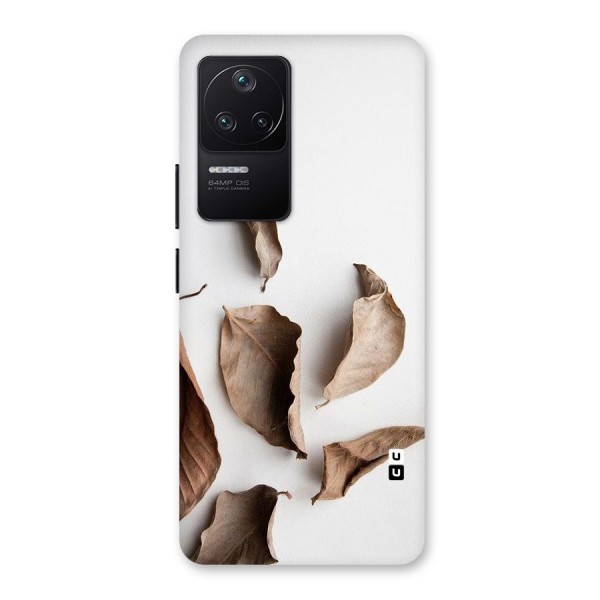 Brown Dusty Leaves Back Case for Poco F4 5G