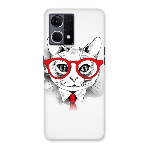 Business Cat Glass Back Case for Oppo F21 Pro 5G