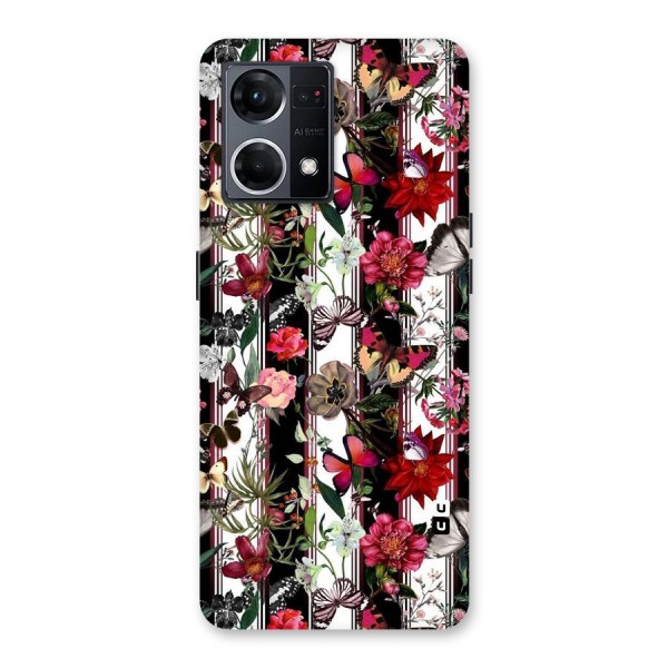 Butterfly Flowers Glass Back Case for Oppo F21 Pro 5G