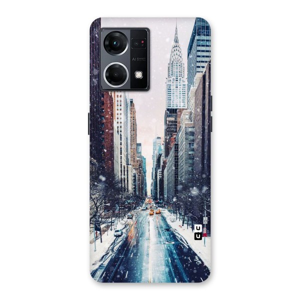 City Snow Glass Back Case for Oppo F21 Pro 5G