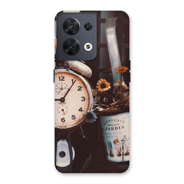 Clock And Flowers Back Case for Oppo Reno8 5G