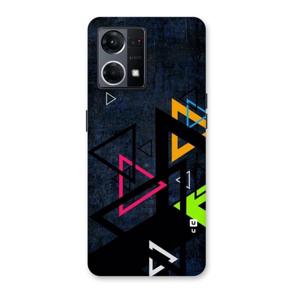 Coloured Triangles Glass Back Case for Oppo F21 Pro 5G