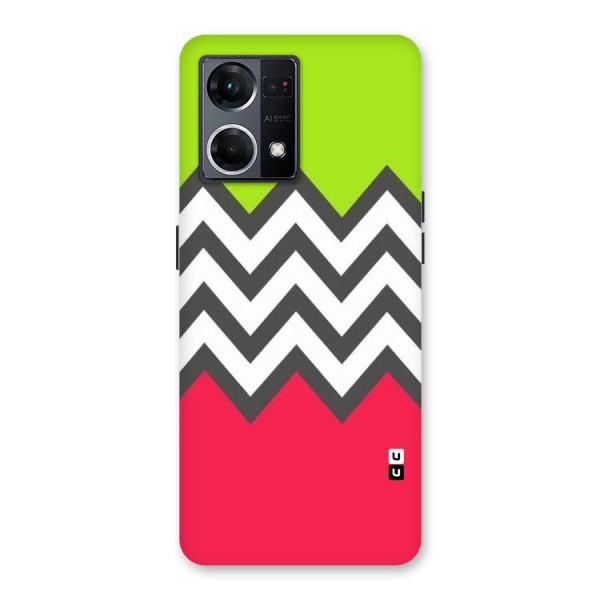 Cute Chevron Glass Back Case for Oppo F21 Pro 5G