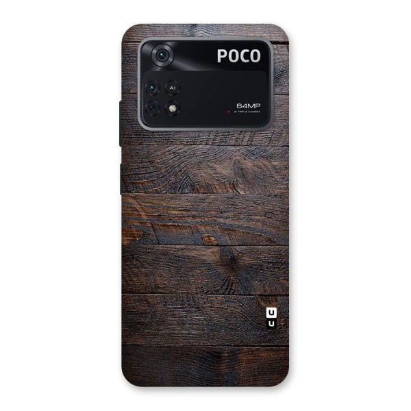 Dark Wood Printed Back Case for Poco M4 Pro 4G