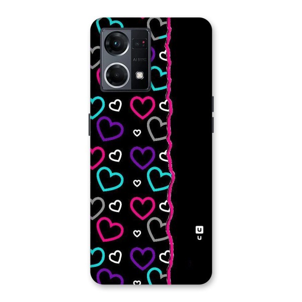 Empty Hearts Glass Back Case for Oppo F21 Pro 5G