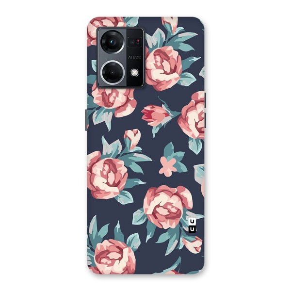 Flowers Painting Glass Back Case for Oppo F21 Pro 5G