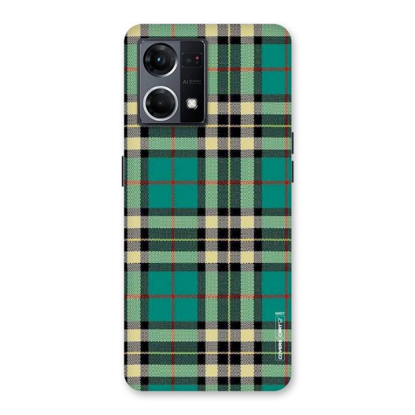 Green Check Glass Back Case for Oppo F21 Pro 5G