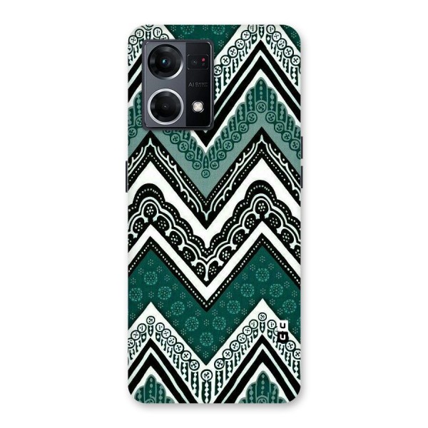 Green Chevron Glass Back Case for Oppo F21 Pro 5G