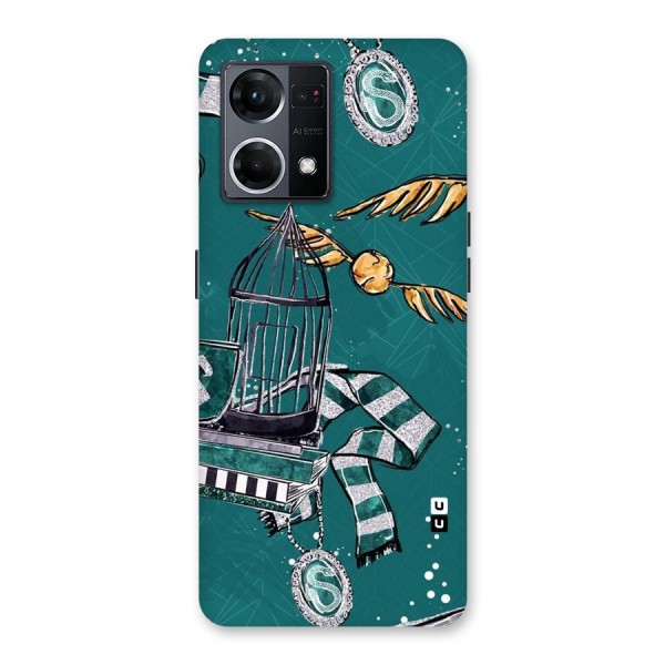 Green Scarf Glass Back Case for Oppo F21 Pro 5G