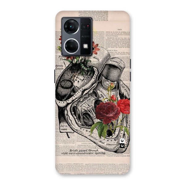 Heart Newspaper Glass Back Case for Oppo F21 Pro 5G