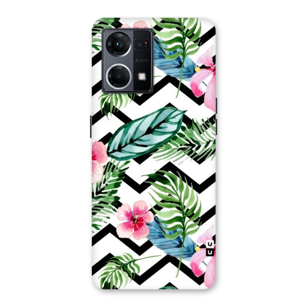 Modern Flowers Glass Back Case for Oppo F21 Pro 5G