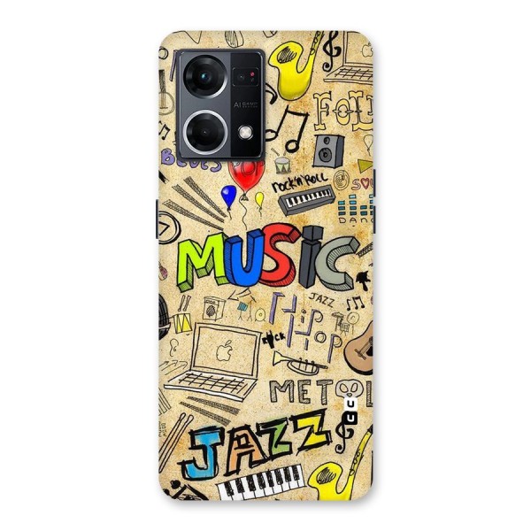 Music Pattern Glass Back Case for Oppo F21 Pro 5G