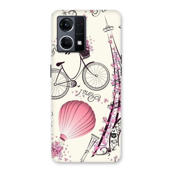 Paris Clipart Glass Back Case for Oppo F21 Pro 5G