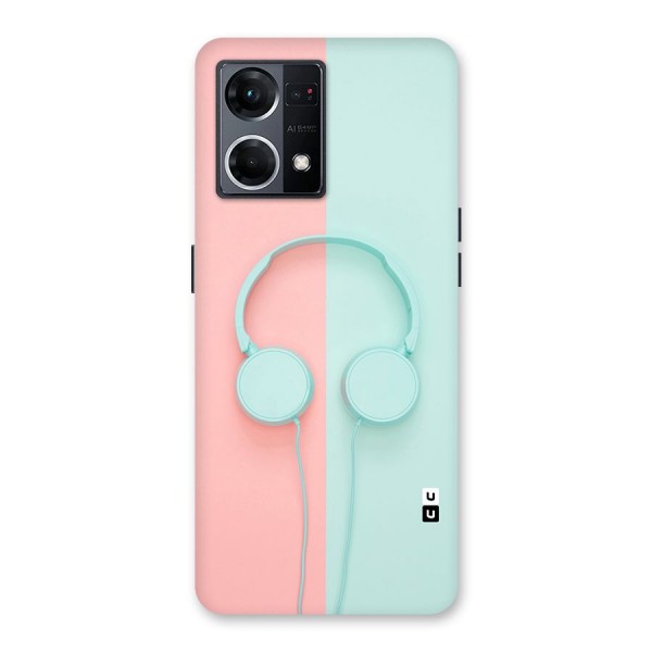 Pastel Headphones Glass Back Case for Oppo F21 Pro 5G