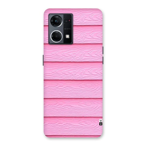 Pink Wood Glass Back Case for Oppo F21 Pro 5G