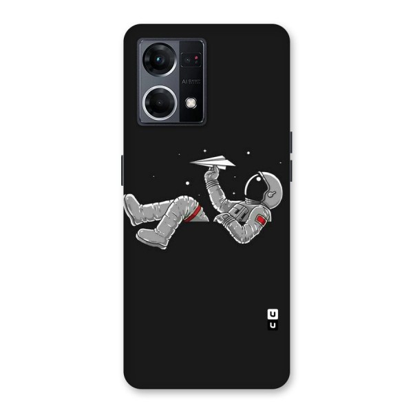 Spaceman Flying Glass Back Case for Oppo F21 Pro 5G