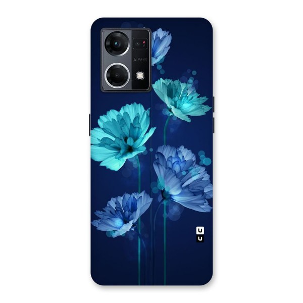 Water Flowers Glass Back Case for Oppo F21 Pro 5G