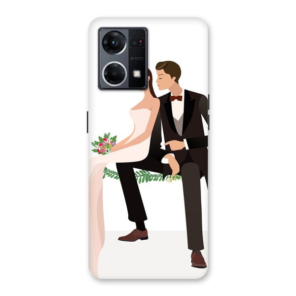 Wedding Couple Glass Back Case for Oppo F21 Pro 5G