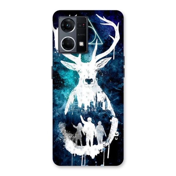 White Deer Glass Back Case for Oppo F21 Pro 5G