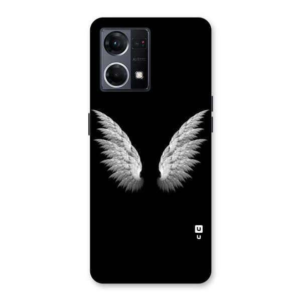 White Wings Glass Back Case for Oppo F21 Pro 5G