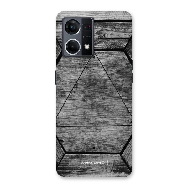 Wooden Hexagon Glass Back Case for Oppo F21 Pro 5G