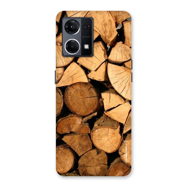 Wooden Logs Glass Back Case for Oppo F21 Pro 5G