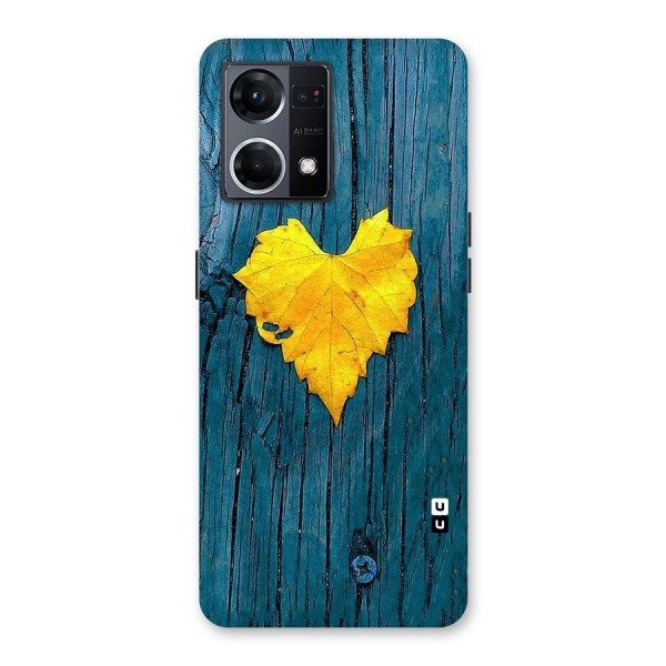 Yellow Leaf Glass Back Case for Oppo F21 Pro 5G