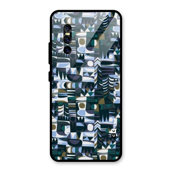 Abstract Blues Glass Back Case for Vivo V15 Pro