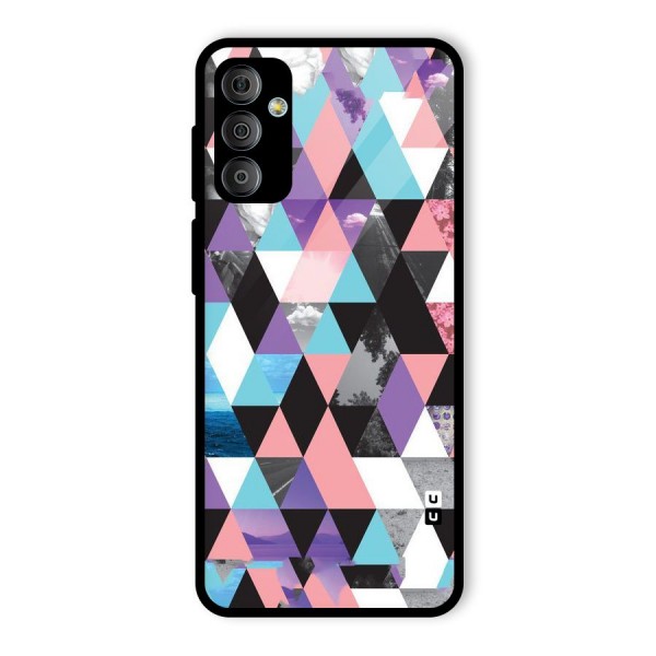 Abstract Splash Triangles Glass Back Case for Galaxy F23