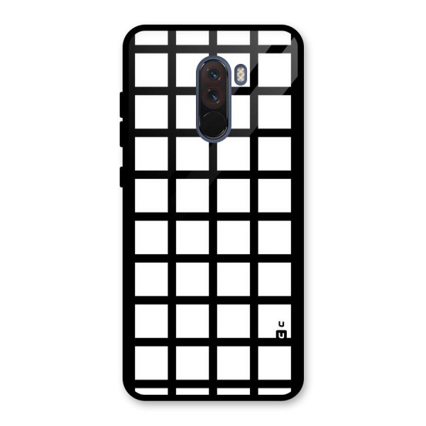 Aesthetic Grid Lines Glass Back Case for Poco F1