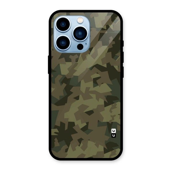 Army Abstract Glass Back Case for iPhone 13 Pro