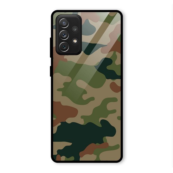 Army Camouflage Glass Back Case for Galaxy A72