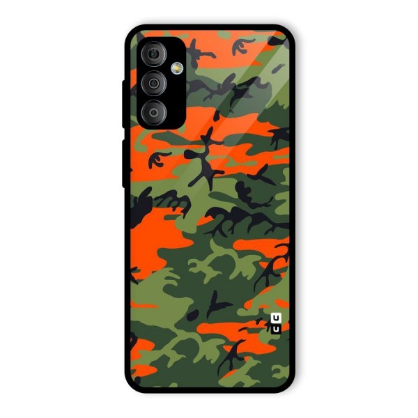 Army Pattern Glass Back Case for Galaxy F23