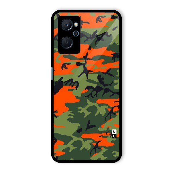 Army Pattern Glass Back Case for Realme 9i